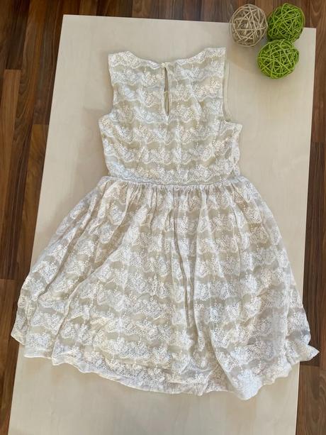Krémové krajka šaty, vel xxs/xs, hm, h&m,xs