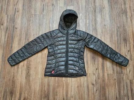 Černá péřová bunda warmpeace viki kapucí skladná, xs