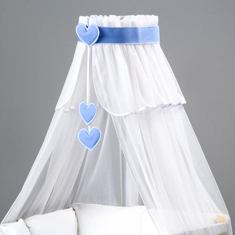 Voálová nebesa bílá - srdíčka - více barev, délka (cm): 160