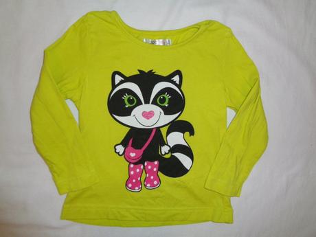 Nádherné limetkové tričko s medvídkem mývalem, 98