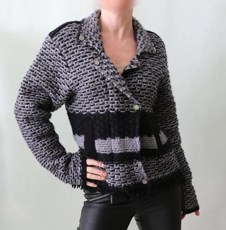 Kabátový svetr na zip mikaella ess vel.40, l