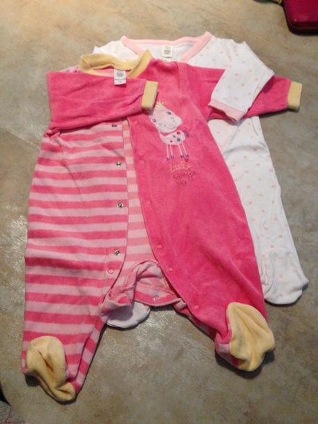 Bavlna pyžamo body ca, holčička vel.68 bílá růžová, c&a,68