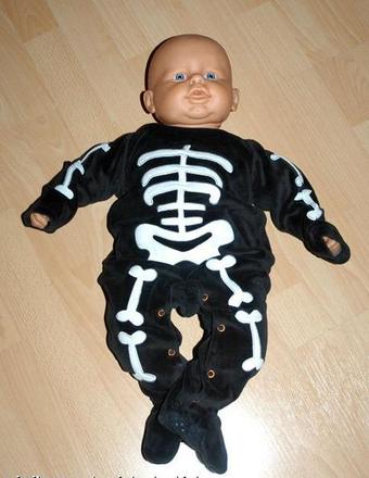 Karnevalový kostým / overal pro malého kostlivce,