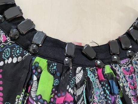 Hedvábné minišaty/top s kameny, vel xl i méně, lip, lipsy london,xl