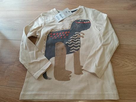 Béžové tričko s dinosaurem 92 tu, tu,92