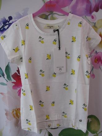 Bavlněné bílé tričko s potiskem deeluxe, 140