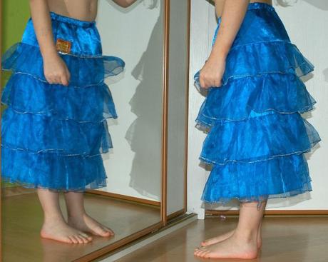 Karnevalová modrá volánková sukně,