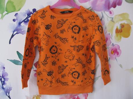 Oranžová bavlněná mikina se zvířátky, george,92