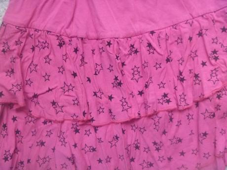 Růžová sukně s hvězdičkami a kanýrky vel. 122, 122
