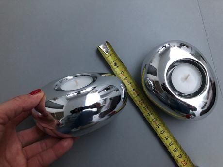 Stojánek na čajové svíčky stones stříbrná 2ks set, 