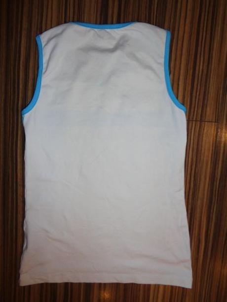 Nádherné bílotyrkysové funkční tílko-poivre blanc, 152