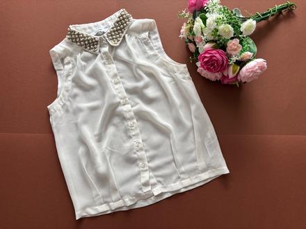 Košile bez rukávu s korálky šifonová - v.9/10 let, george,140