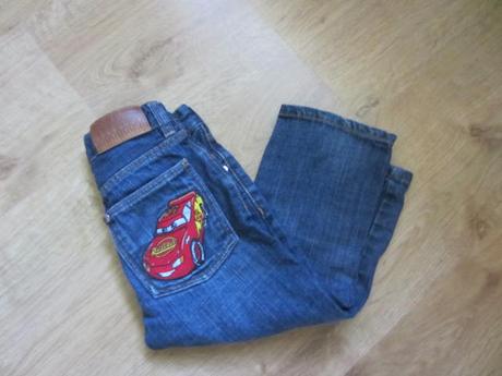 Supr džíny, rifle s bleskem mc queenem, h&m,98