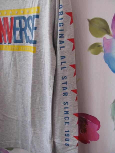 Šedé bavlněné tričko s logem ,střik, converse,158