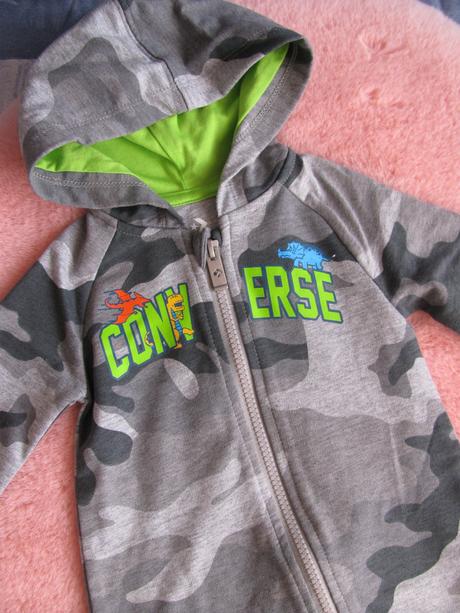 Šedý maskačový bavlněný overal s kapucí converse, converse,68