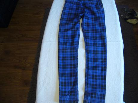 Dívčí/dámské elastické kostkované kalhoty, h&m,164