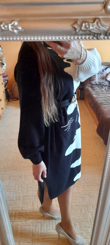 Shein kočičí svetrové šaty, xl