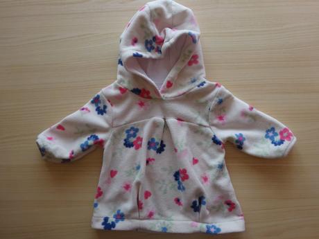 Fleesová mikina s kytičkami a kapucí, vel. 3-6m, next,62
