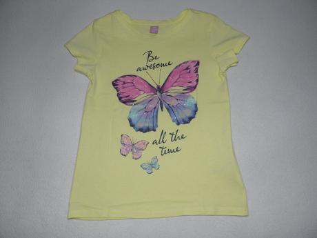 Žluté dívčí tričko s motýly zn. dopodopo vel.128, dopodopo,128