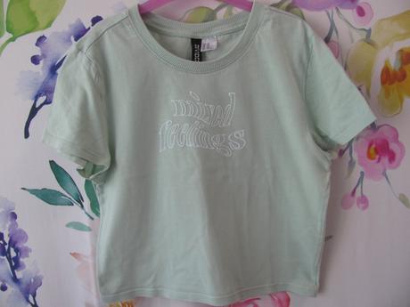 Dívčí bavlněné crop top tričko, h&m,xs