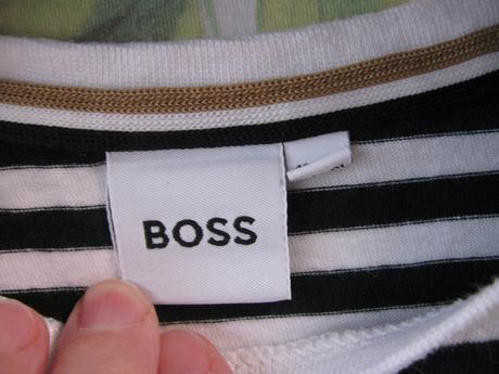 Dětské pruhované bavlněné tričko boss, 140