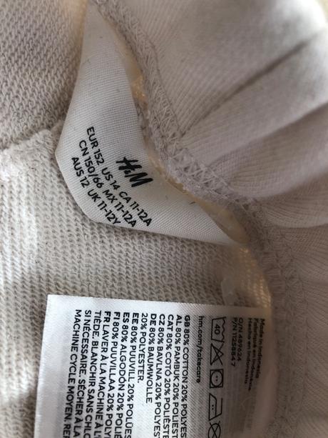 Teplaky bilo-kremova barva h&m 152, h&m,152