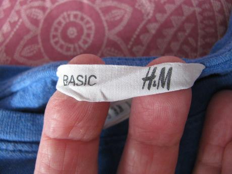 Dětské modré bavlněné tričko v.122/128, h&m,122