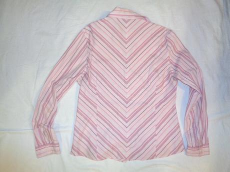 Luxusní elastická růžová pruhovaná košile, l