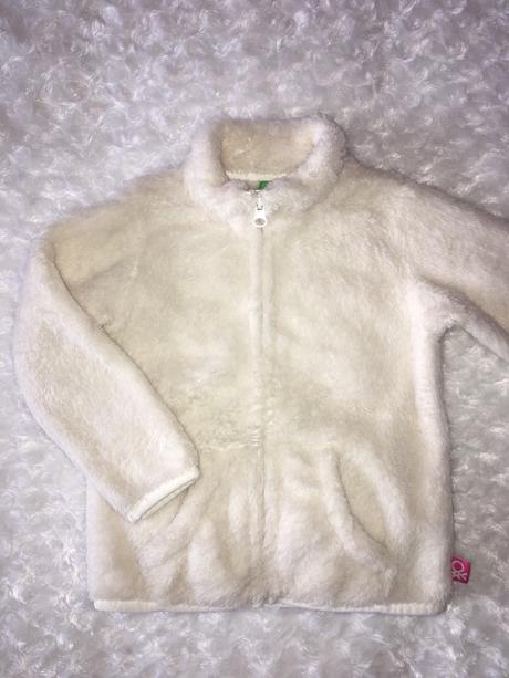 Bílá chlupatková mikina benetton, benetton,92