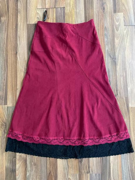 Vínová maxisukně s krajkou, vel m/l, bhs, bhs,l