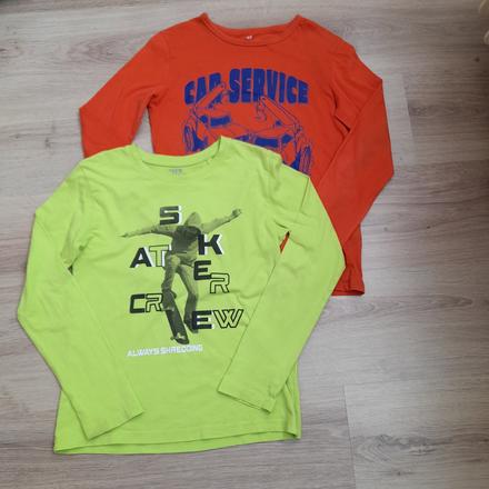 Dětské triko (2 ks) s dl. rukávem, vel. 134/140, h&m,134