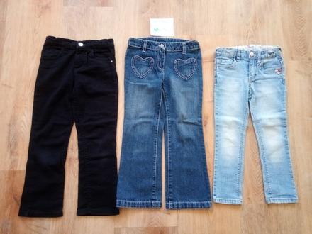 3 x rifle / džíny, vel 110/116,caa, dopodopo, girl, c&a,110