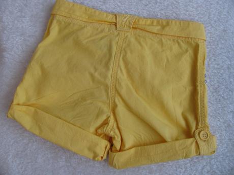 Žluté plátěné dívčí šortky, kraťasy, george,116