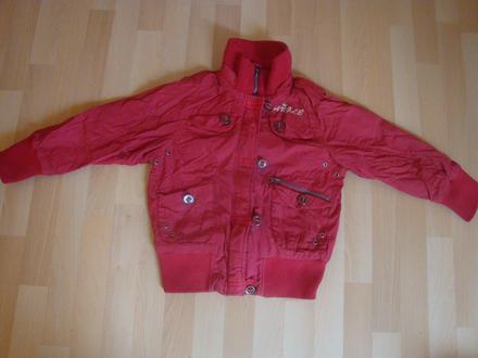 Bunda zimní pro holky - červená, vel. 140, 140