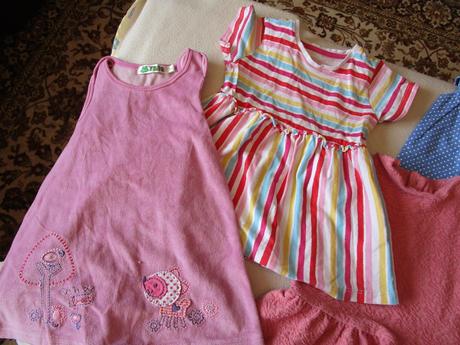 9x pěkné bavl. letní šaty, vel. 80 (9-12 měsíců), f&f,80