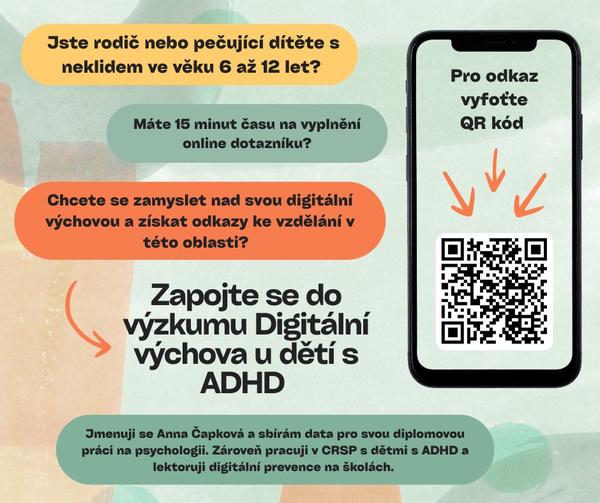 Výzkum - Rodiče dětí s ADHD a zvládání digitálních technologií