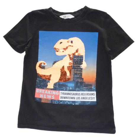 Hm tričko, měnící flitry vel. 122/128, h&m,128