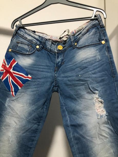 Modré krátké bokové rifle, s