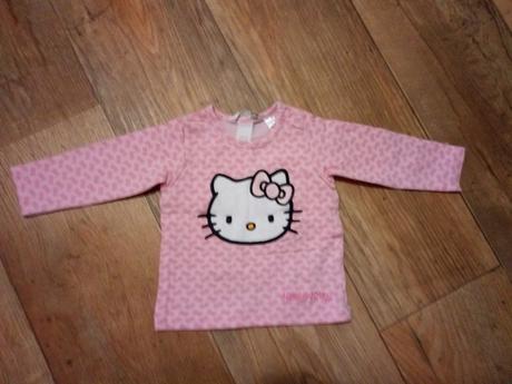 Komplet - šaty a tričko hello kitty,top stav,v.74, h&m,74