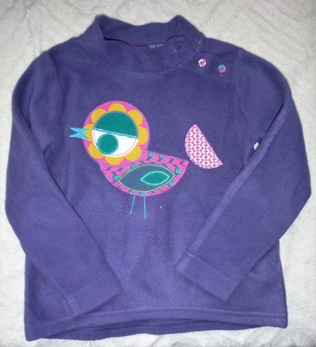 Teplá mikinka s aplikací ptáčka -vel.cca.110-116, 110