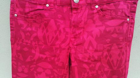 Malinovo vínové vzorované rifle dividend - vel.38, 38