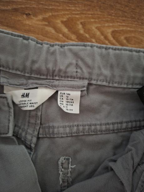 H&m chlapecké šedé kalhoty loose fit vel. 146, h&m,146