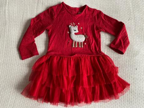 Vánoční šaty se sobem vel. 92/1,5-2r, 92