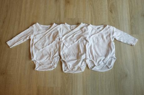 Tři bílé zavinovací body vel. 62, h&m,62