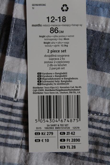 Nový set košile s tričkem, f&f,86