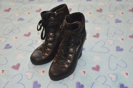 Kožené zimní polokozačky na podpatku, 38