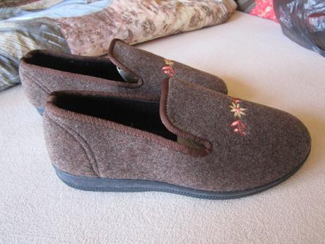 Nové hnědé teplé flaušové bačkory, pohodlné, č. 41, 41