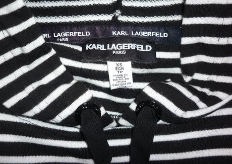 Dámská černo-bílá proužkovaná mikina karl lagerfel, xs