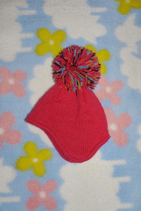 Vyteplena cepice fleesem s barevnou bambuli , h&m,86