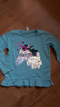 Tričko  - měnící flitry, lindex,128